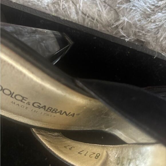 Dolce & gabbana dress shoes clear block heels vintage sandals strappy open toe - Picture 10 of 11